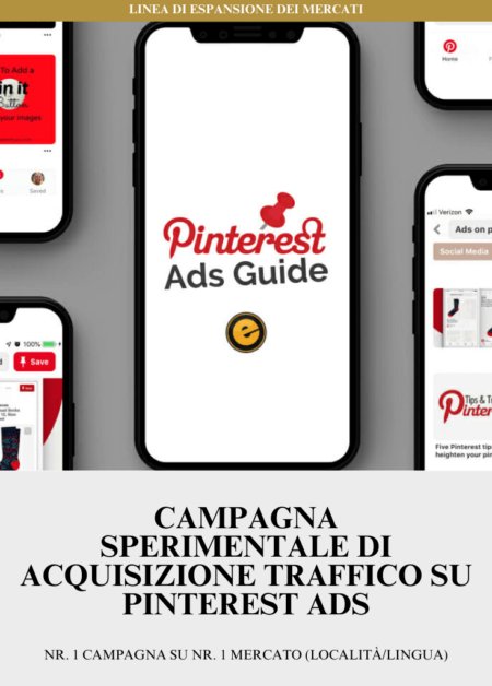 Campagna Sperimentale di Acquisizione Traffico su Pinterest ADS | Nr. 1 Campagna su Nr. 1 Mercato (Località/Lingua)