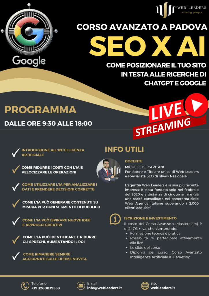 Corso avanzato (masterclass) SEO per AI