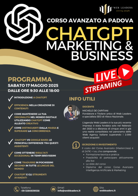 ChatGPT - Marketing e Business (Corso avanzato a Padova)